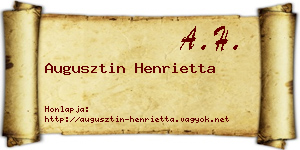 Augusztin Henrietta névjegykártya